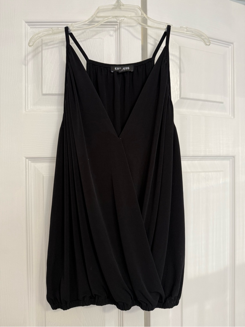 Express Black Spaghetti-Strap Draped Cami
